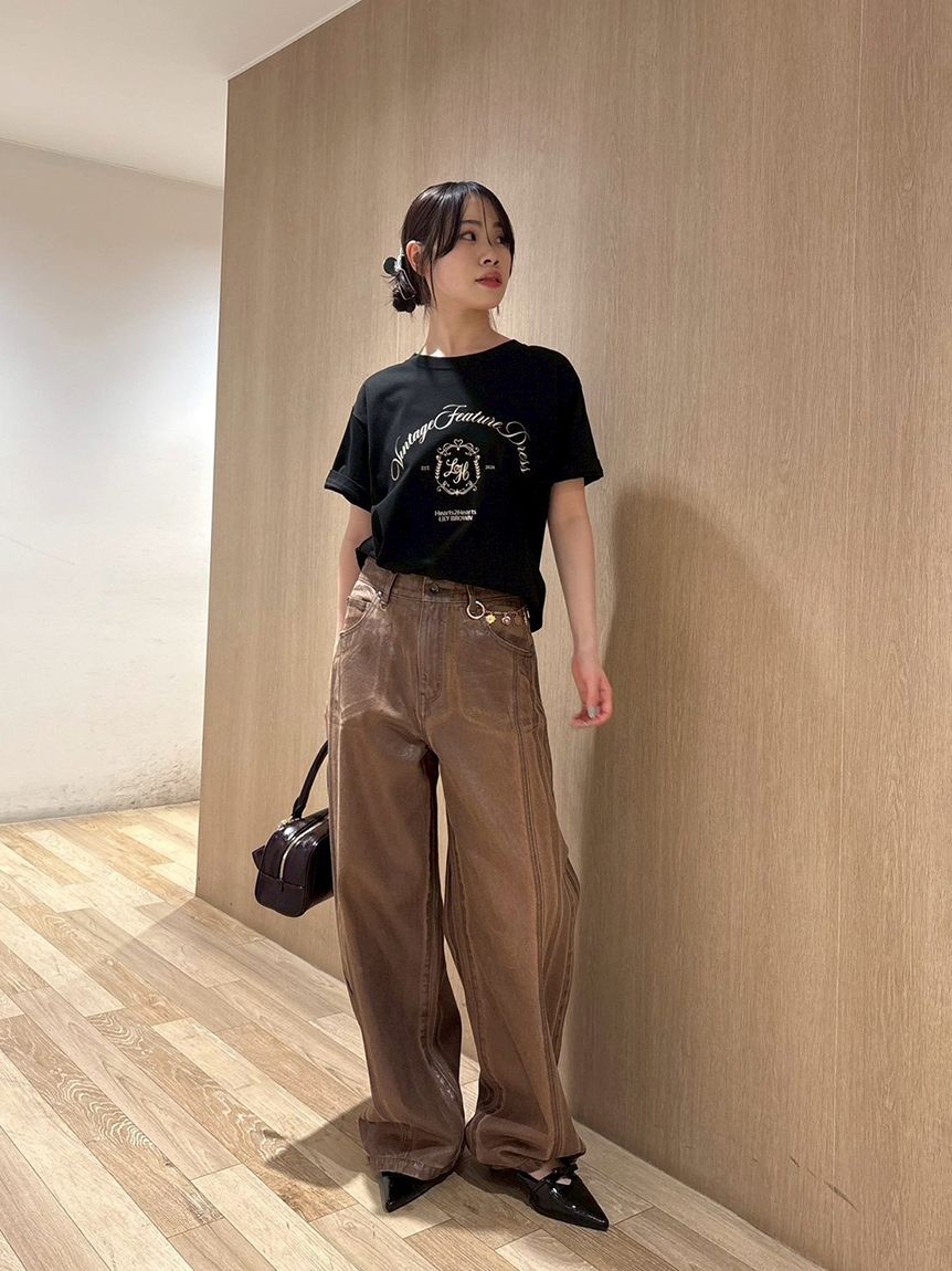 LILY BROWN「ホイルカーブデニムパンツ」|デニム|