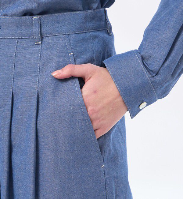 MACKINTOSH PHILOSOPHY「ハケメコットンリネンタックパンツ」|デニム|