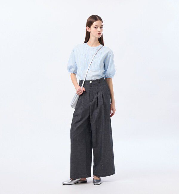 MACKINTOSH PHILOSOPHY「ハケメコットンリネンタックパンツ」|デニム|