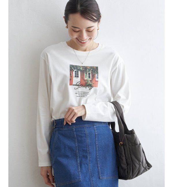 ikka「ロゴフォトプリントロンＴ」|Tシャツ・カットソー|