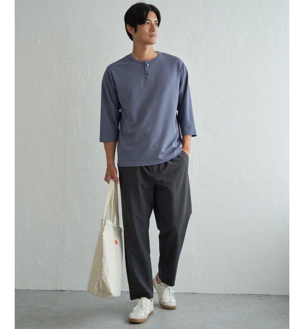 ikka「【吸水速乾】ドライサーマルヘンリーネック七分袖Tシャツ」|Tシャツ・カットソー|