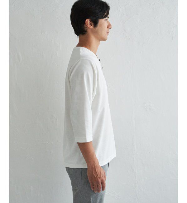 ikka「【吸水速乾】ドライサーマルヘンリーネック七分袖Tシャツ」|Tシャツ・カットソー|