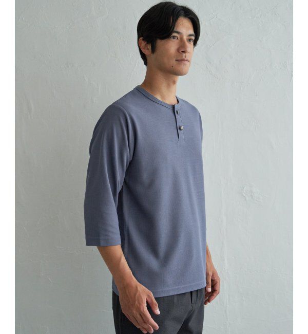 ikka「【吸水速乾】ドライサーマルヘンリーネック七分袖Tシャツ」|Tシャツ・カットソー|