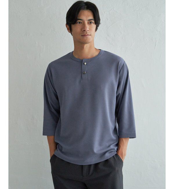 ikka「【吸水速乾】ドライサーマルヘンリーネック七分袖Tシャツ」|Tシャツ・カットソー|