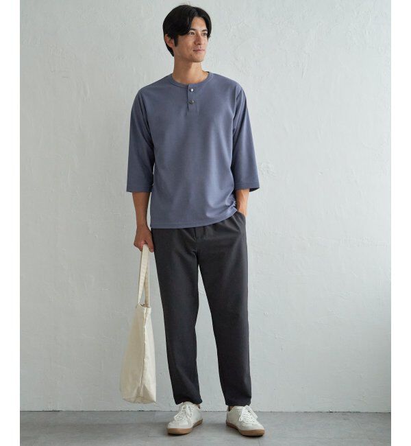 ikka「【吸水速乾】ドライサーマルヘンリーネック七分袖Tシャツ」|Tシャツ・カットソー|