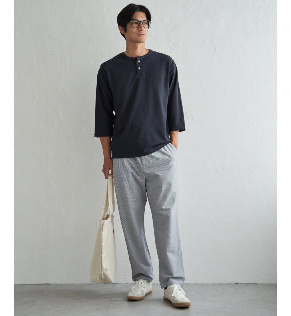ikka「【吸水速乾】ドライサーマルヘンリーネック七分袖Tシャツ」|Tシャツ・カットソー|