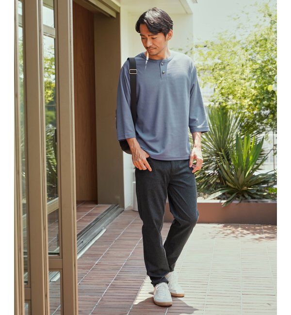 ikka「【吸水速乾】ドライサーマルヘンリーネック七分袖Tシャツ」|Tシャツ・カットソー|