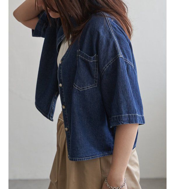 VENCE share style「デニム半袖シャツ」|シャツ・ブラウス|