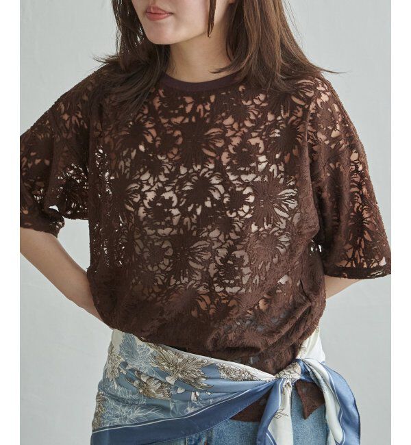 VENCE share style「シアーレース半袖プルオーバー」|その他|