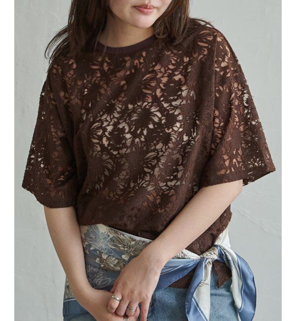 VENCE share style「シアーレース半袖プルオーバー」|その他|