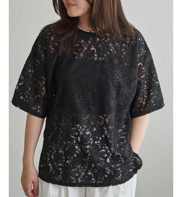 VENCE share style「シアーレース半袖プルオーバー」|その他|