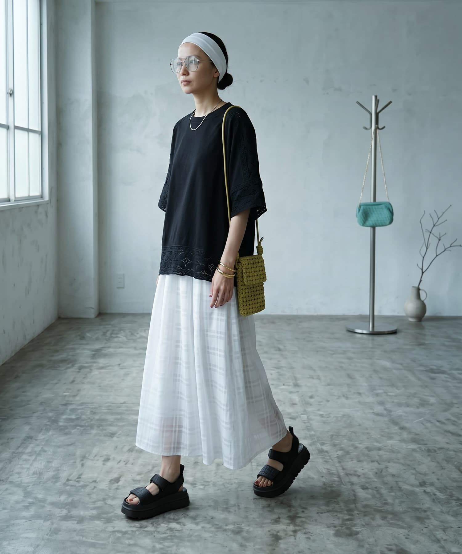 STYLE DELI「【BLK001】レースパッチワークデザインTシャツ」|Tシャツ・カットソー|