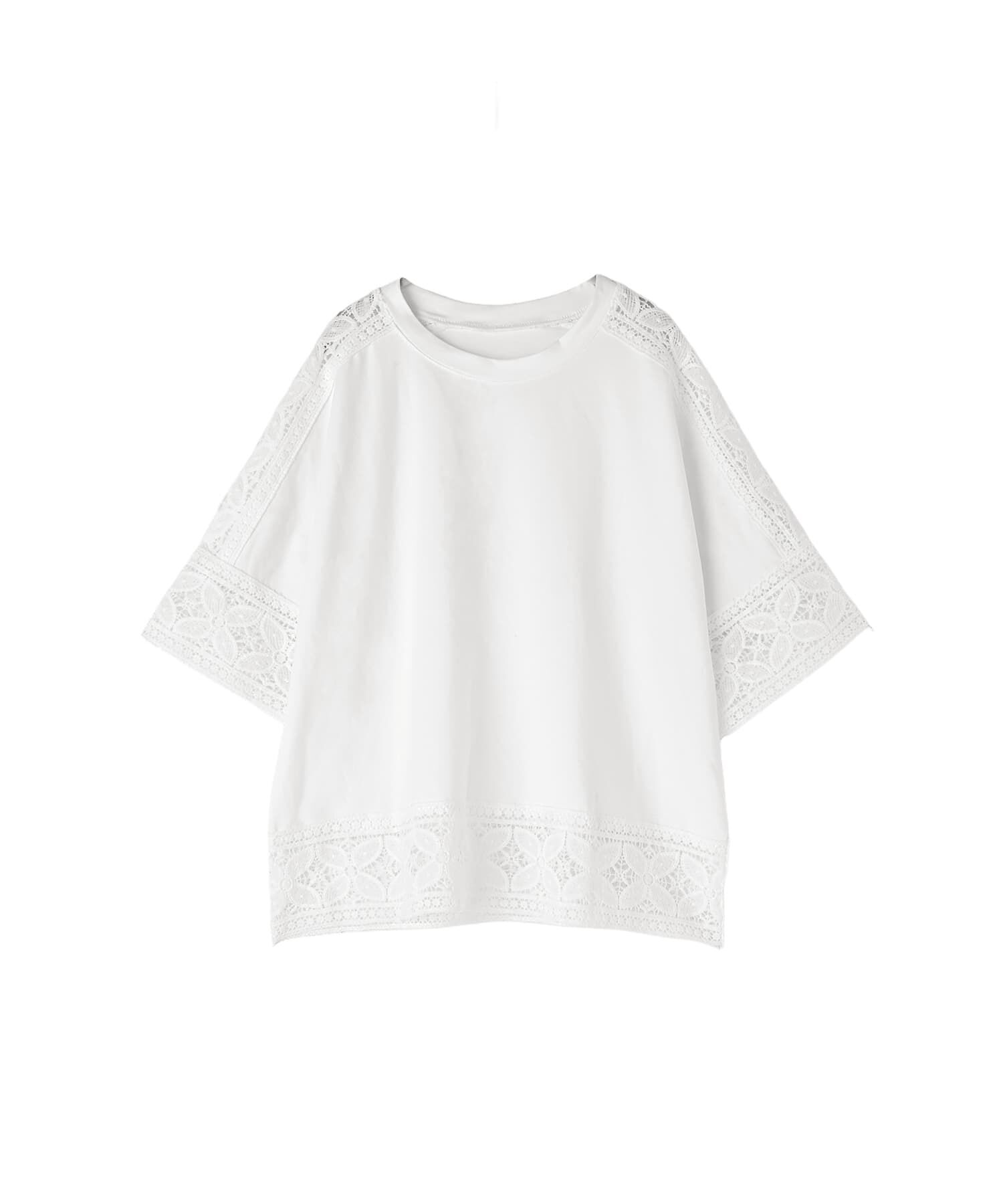 STYLE DELI「【BLK001】レースパッチワークデザインTシャツ」|Tシャツ・カットソー|