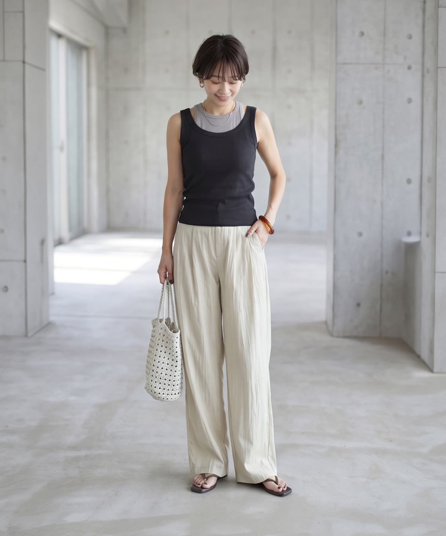 STYLE DELI「カップ付き内側シアーレイヤードタンク」|タンクトップ|