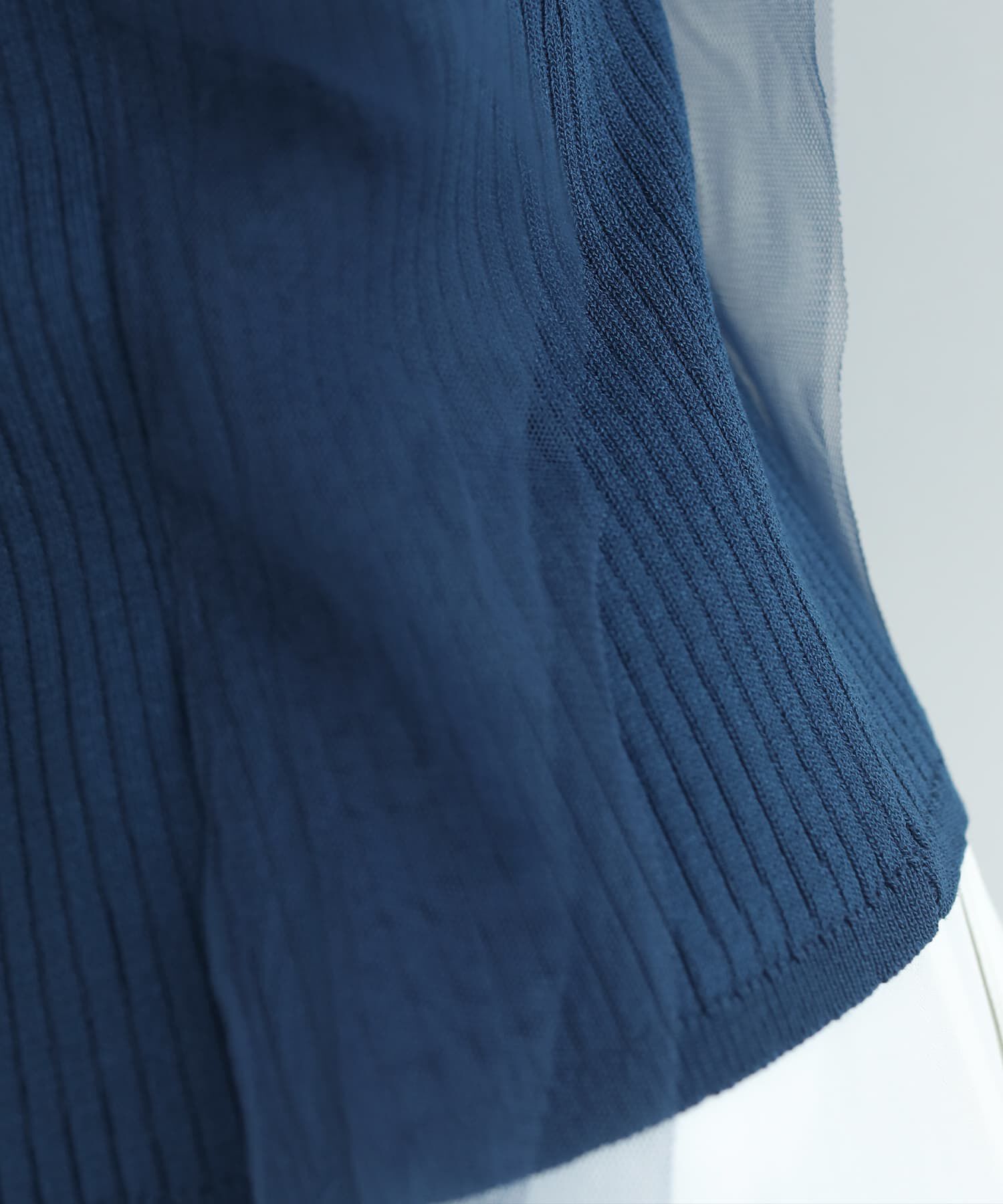 STYLE DELI「【LUXE】サイドチュールノースリニットトップス」|タンクトップ|