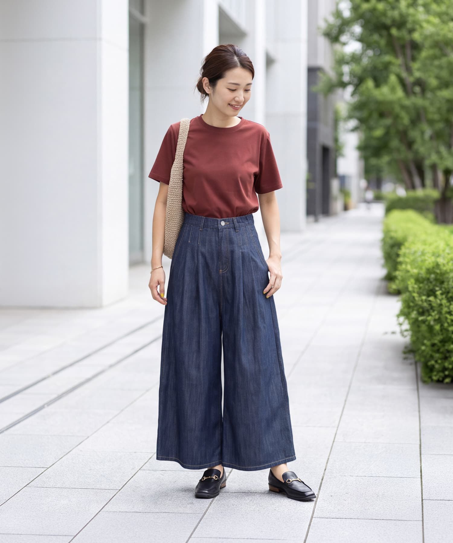 STYLE DELI「【内ゴム入り】薄手で柔らかデニムガウチョパンツ」|その他|