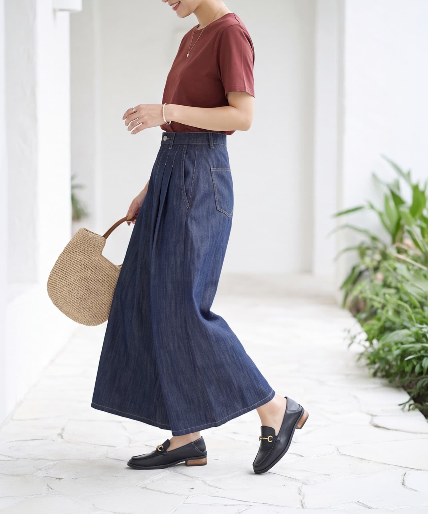 STYLE DELI「【内ゴム入り】薄手で柔らかデニムガウチョパンツ」|その他|