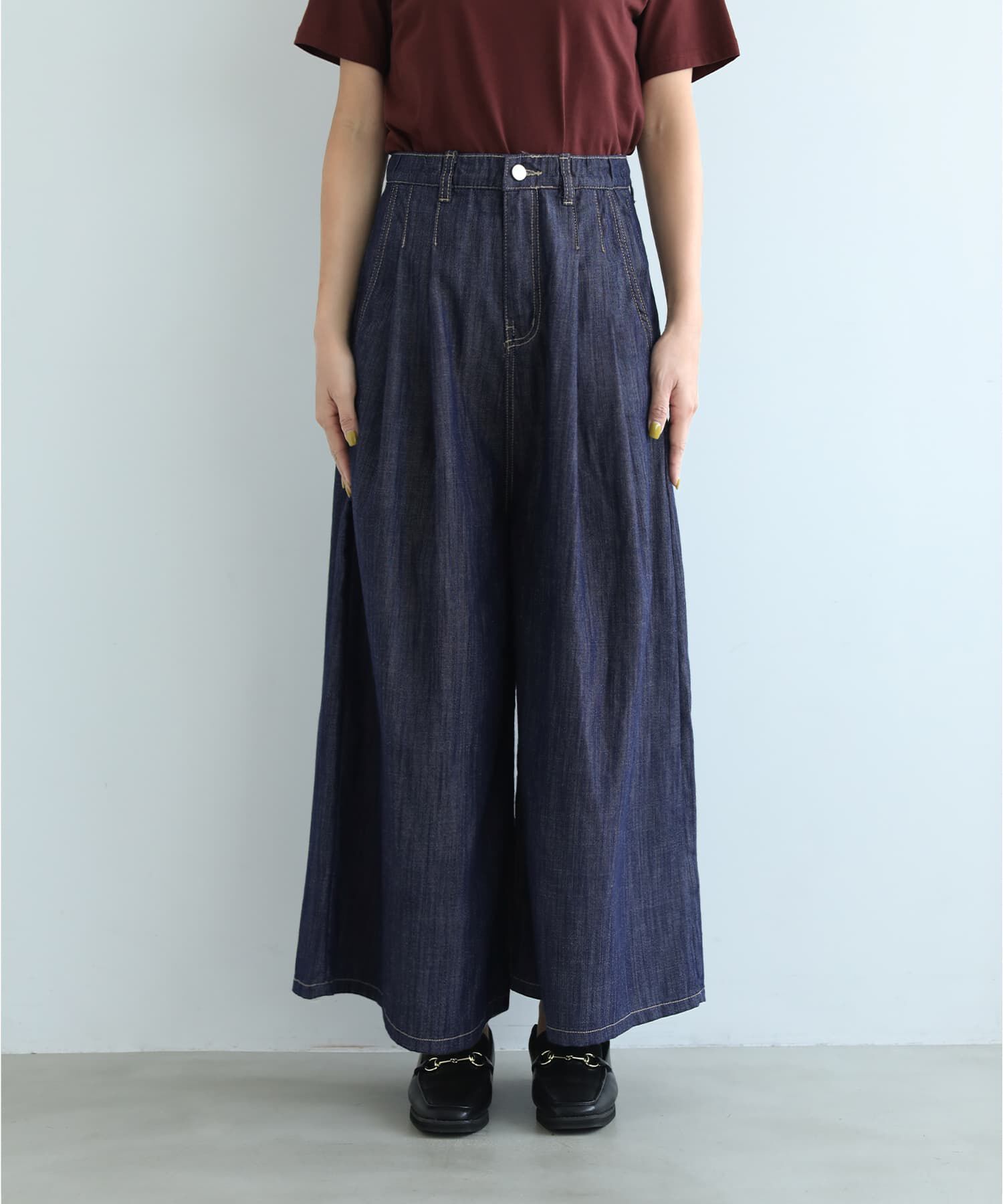 STYLE DELI「【内ゴム入り】薄手で柔らかデニムガウチョパンツ」|その他|