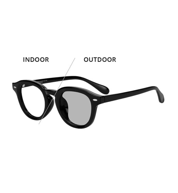  「【WEB限定】SUNCUTGlasses/UV100%CUT ウェリントン型 調光サングラス | 紫外線で色が変わる 紫外線対策」|サングラス|
