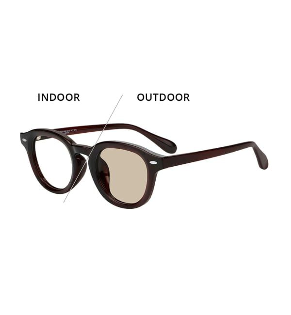  「【WEB限定】SUNCUTGlasses/UV100%CUT ウェリントン型 調光サングラス | 紫外線で色が変わる 紫外線対策」|サングラス|