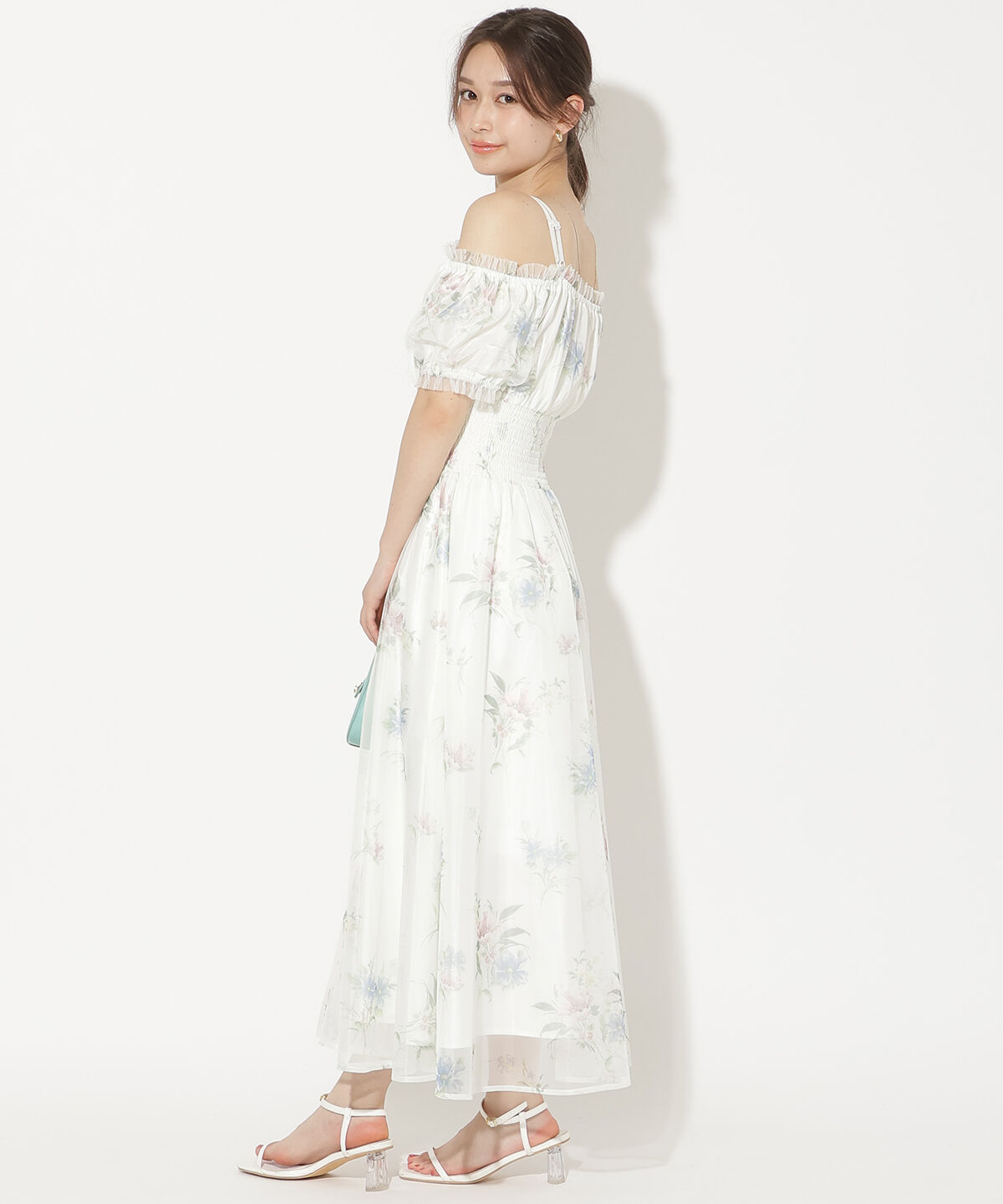 WILLSELECTION「フラワーメッシュオフショルワンピース」|ワンピース|