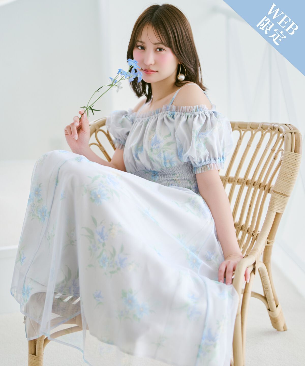 WILLSELECTION「フラワーメッシュオフショルワンピース」|ワンピース|ﾊﾟｰﾌﾟﾙ系花柄