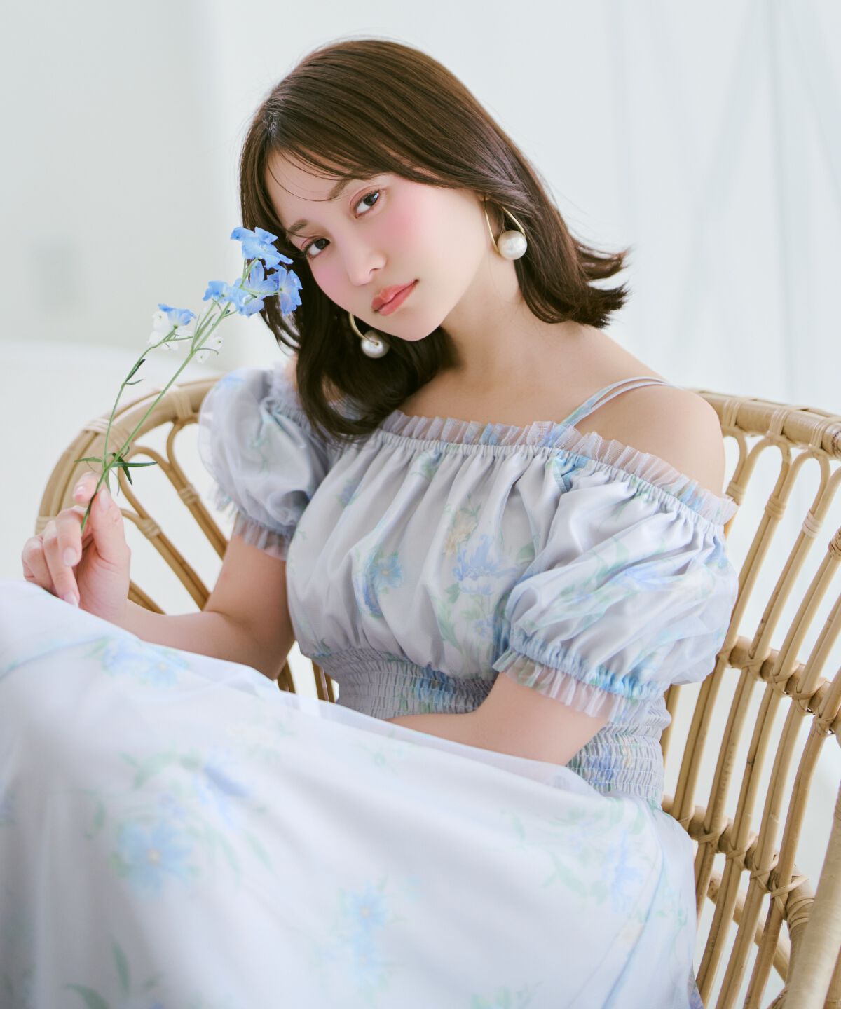 WILLSELECTION「フラワーメッシュオフショルワンピース」|ワンピース|