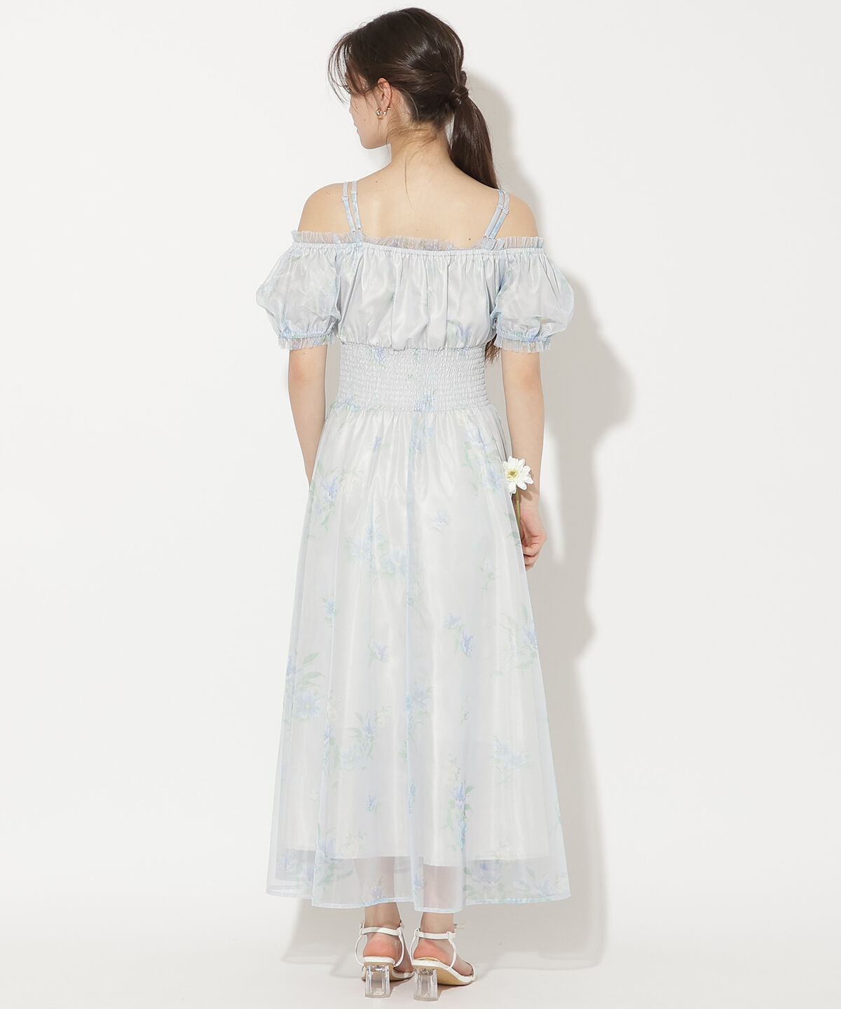 WILLSELECTION「フラワーメッシュオフショルワンピース」|ワンピース|