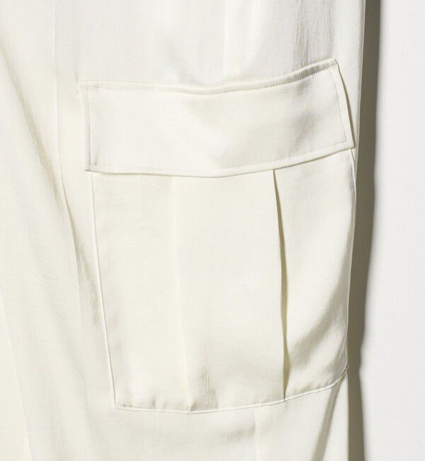 UNITED ARROWS「サテン クリーン ポケット パンツ OFF WHITE ‐ウォッシャブル‐」|カーゴ|