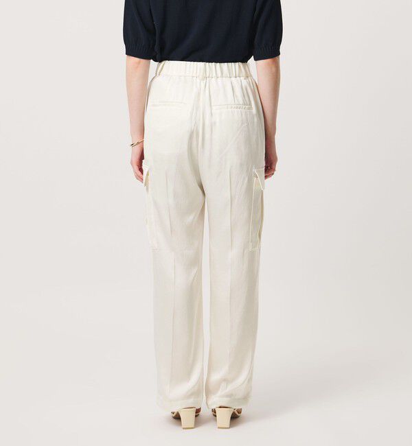 UNITED ARROWS「サテン クリーン ポケット パンツ OFF WHITE ‐ウォッシャブル‐」|カーゴ|