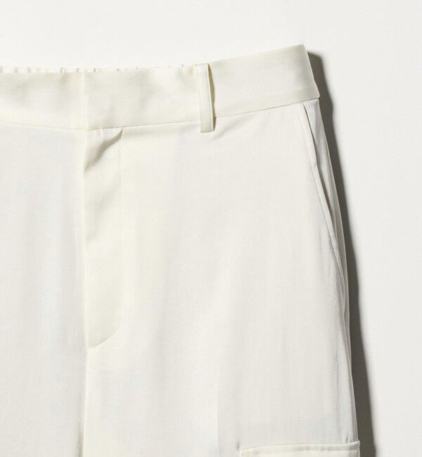 UNITED ARROWS「サテン クリーン ポケット パンツ OFF WHITE ‐ウォッシャブル‐」|カーゴ|