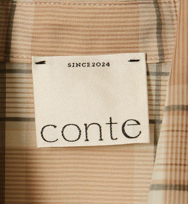 conte「＜conte＞シアー チェック ボウタイブラウス」|シャツ・ブラウス|