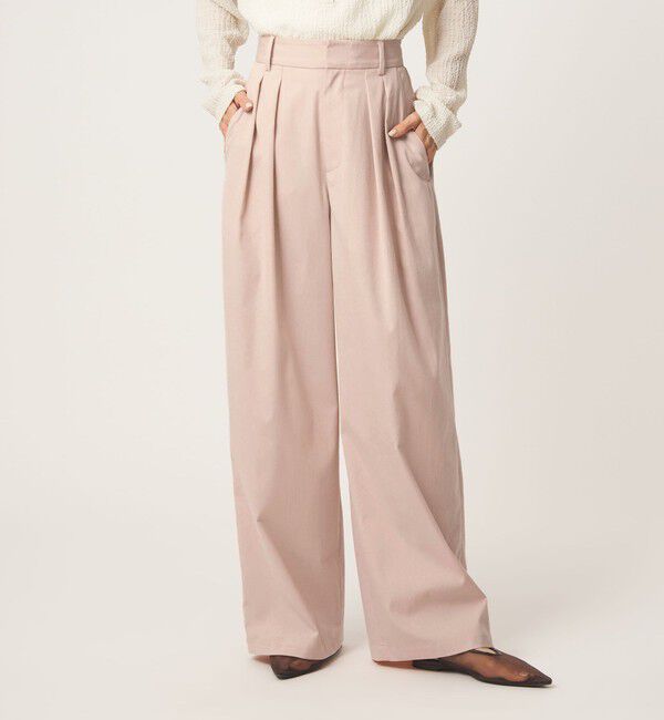 UNITED ARROWS green label relaxing「【WEB限定】＜at ease＞オルマイ スラックス ストレッチ UVカット」|スラックス|LT.PINK