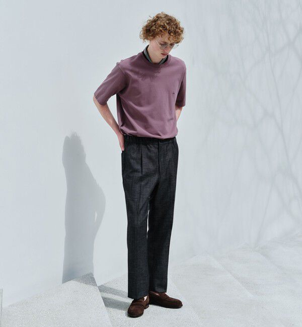 UNITED ARROWS green label relaxing「TW リネン デニムライク 01 ワイド 1プリーツ スラックス セットアップパンツ」|スラックス|