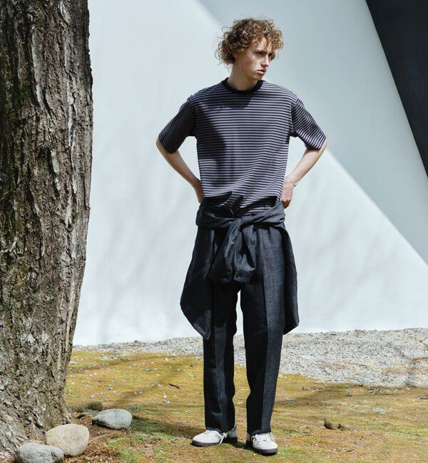 UNITED ARROWS green label relaxing「TW リネン デニムライク 01 ワイド 1プリーツ スラックス セットアップパンツ」|スラックス|