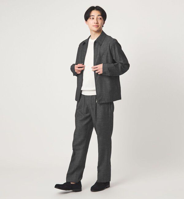 UNITED ARROWS green label relaxing「TW リネン デニムライク 01 ワイド 1プリーツ スラックス セットアップパンツ」|スラックス|