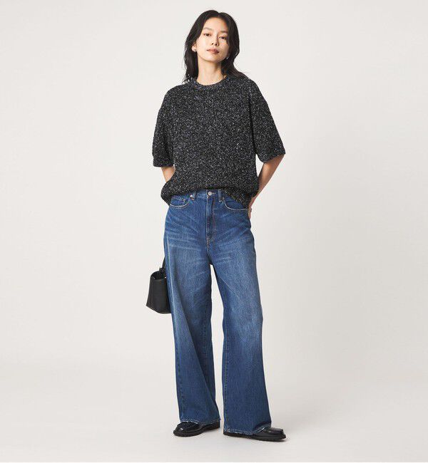 UNITED ARROWS green label relaxing「メタリック ハーフスリーブ プルオーバー ニット」|ニット・セーター|
