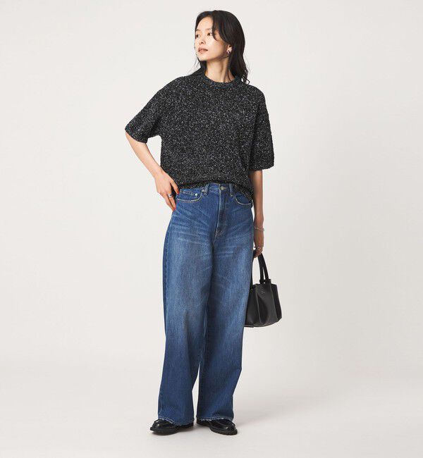 UNITED ARROWS green label relaxing「メタリック ハーフスリーブ プルオーバー ニット」|ニット・セーター|