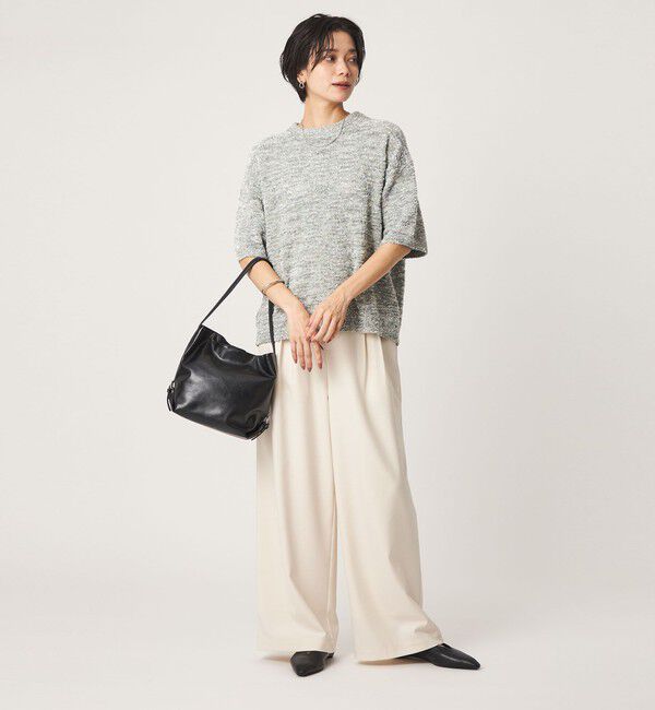 UNITED ARROWS green label relaxing「メタリック ハーフスリーブ プルオーバー ニット」|ニット・セーター|