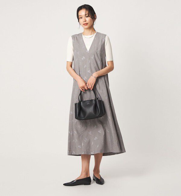 UNITED ARROWS green label relaxing「＜1_OF MINE＞リブ クルーネック 5分袖 ニット プルオーバー マシンウォッシャブル」|ニット・セーター|