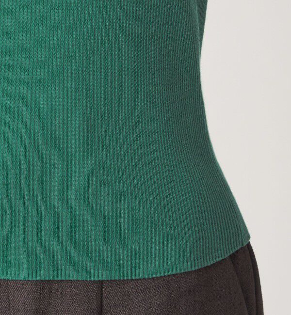 UNITED ARROWS green label relaxing「＜1_OF MINE＞リブ クルーネック 5分袖 ニット プルオーバー マシンウォッシャブル」|ニット・セーター|
