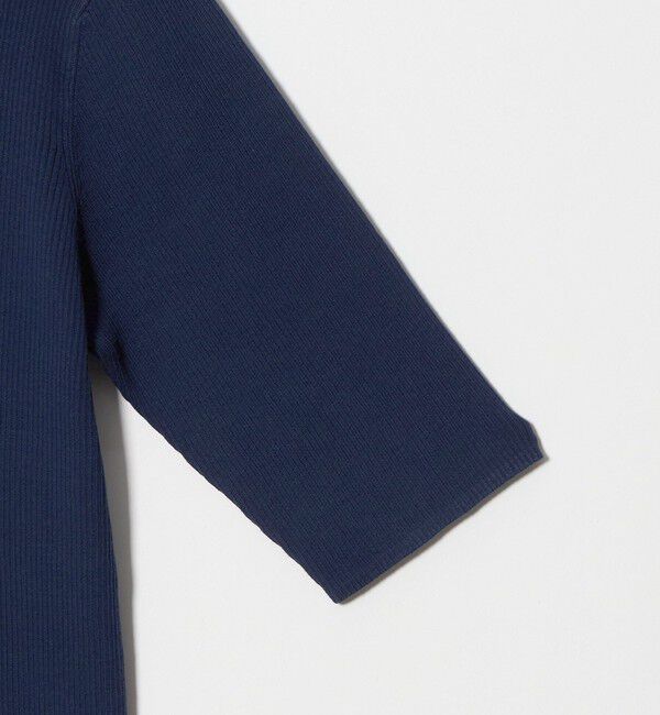 UNITED ARROWS green label relaxing「＜1_OF MINE＞リブ クルーネック 5分袖 ニット プルオーバー マシンウォッシャブル」|ニット・セーター|