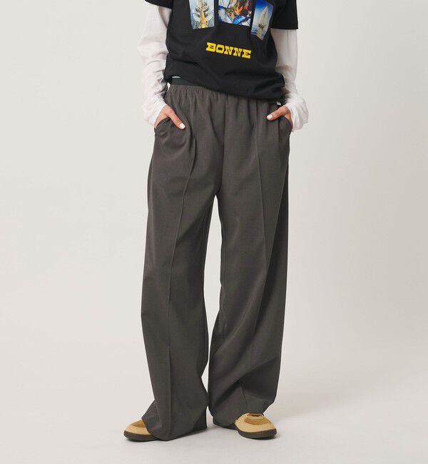 BEAUTY&YOUTH UNITED ARROWS「ラインゴム ワイドパンツ ウォッシャブル 防シワ」|その他|DK.GRAY