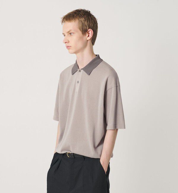 BEAUTY&YOUTH UNITED ARROWS「クレイジーパターン ギマ ショートスリーブ ポロニット ウォッシャブル」|ニット・セーター|