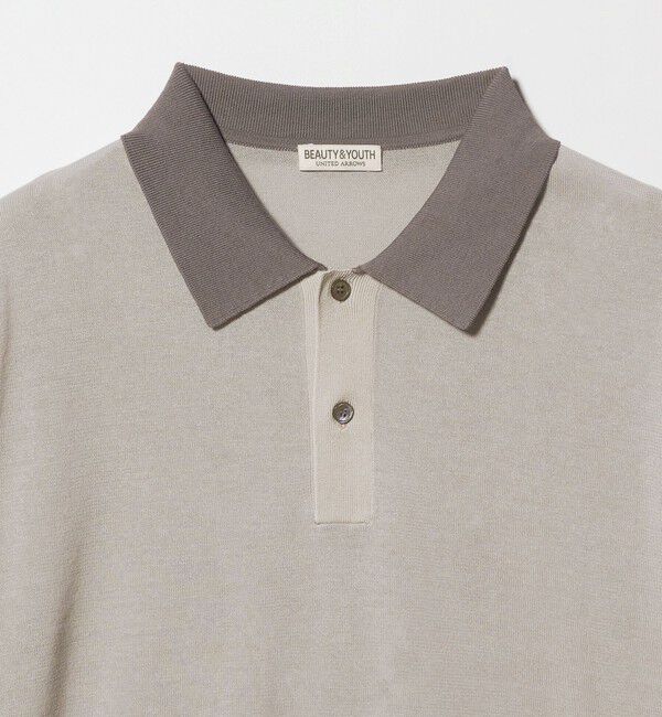 BEAUTY&YOUTH UNITED ARROWS「クレイジーパターン ギマ ショートスリーブ ポロニット ウォッシャブル」|ニット・セーター|