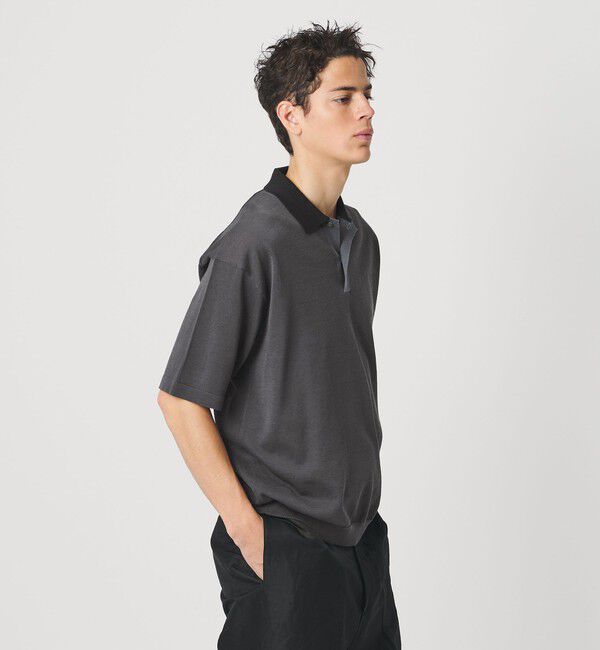 BEAUTY&YOUTH UNITED ARROWS「クレイジーパターン ギマ ショートスリーブ ポロニット ウォッシャブル」|ニット・セーター|