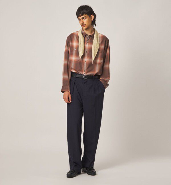 STEVEN ALAN「＜Steven Alan＞ ウール オンブレ チェック レギュラーカラー シャツ LOOSE」|シャツ・ブラウス|