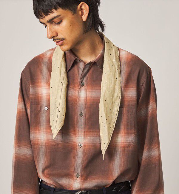 STEVEN ALAN「＜Steven Alan＞ ウール オンブレ チェック レギュラーカラー シャツ LOOSE」|シャツ・ブラウス|