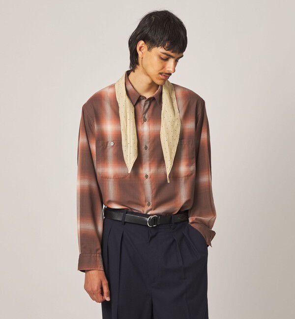 STEVEN ALAN「＜Steven Alan＞ ウール オンブレ チェック レギュラーカラー シャツ LOOSE」|シャツ・ブラウス|