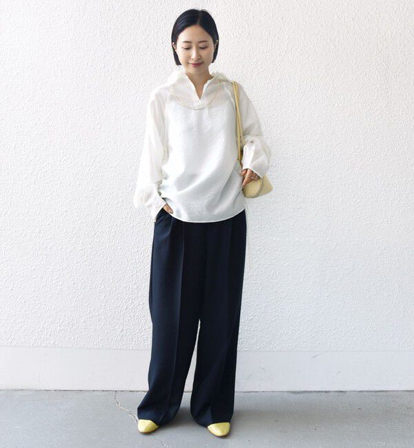 SHIPS for women「【WEB限定】〈洗濯機可能〉シアー ハイネック 2WAY ブラウス」|シャツ・ブラウス|